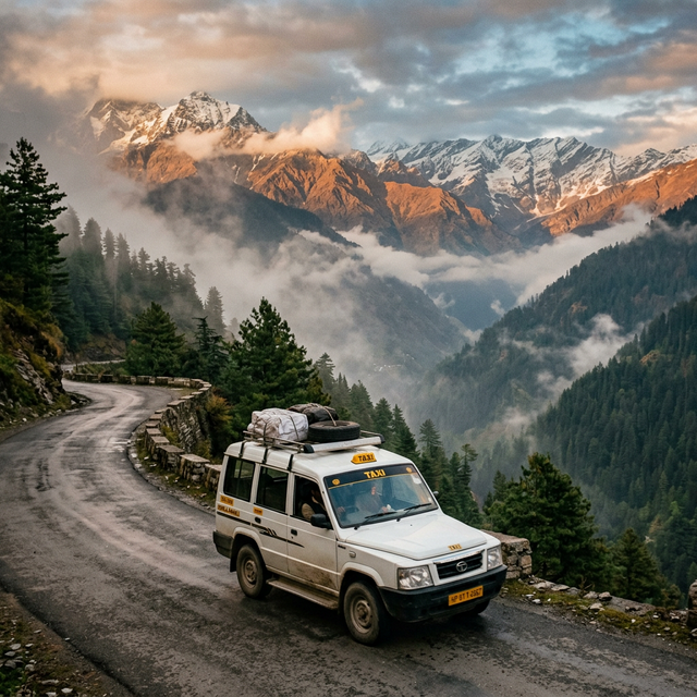 Tata Sumo on Mountain Road